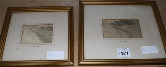 Benjamin Barker of Bath, two en grisaille sketches of Henley Hill(-)